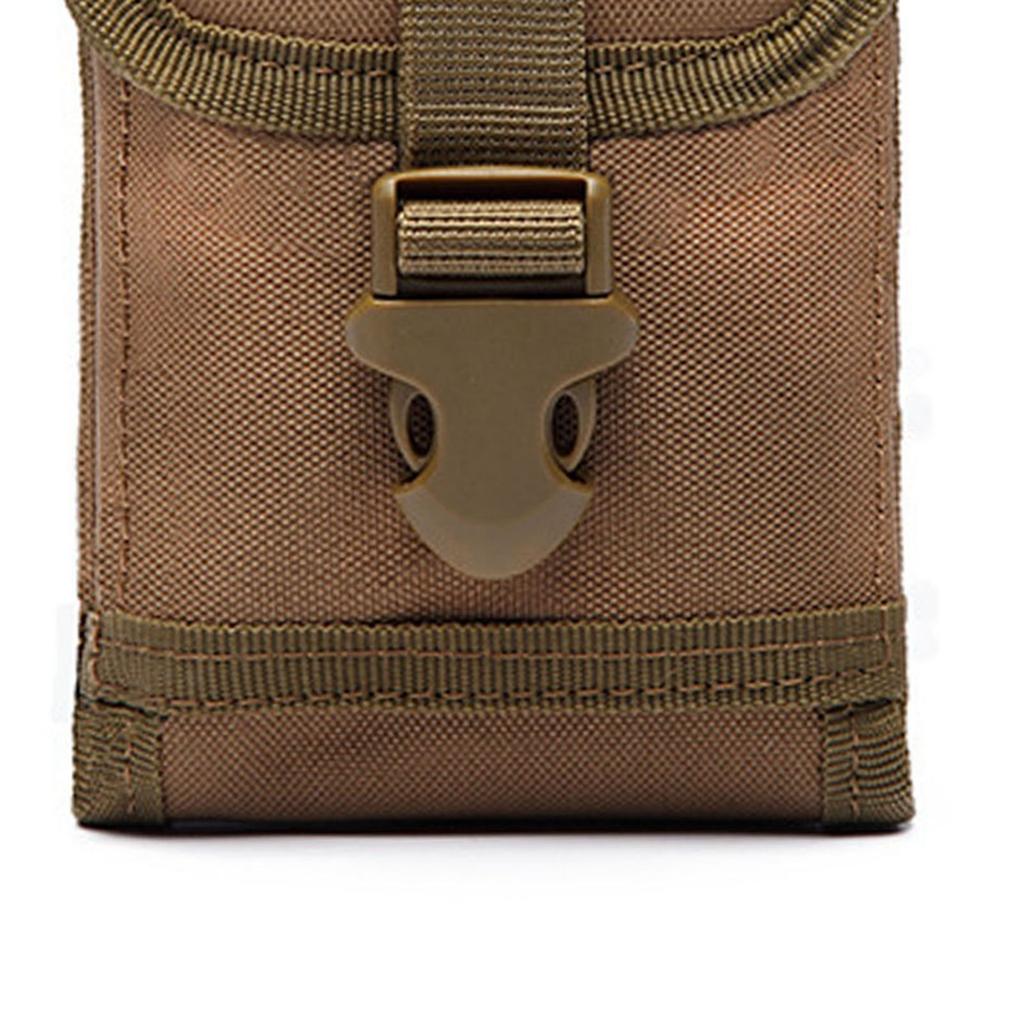 Military Mobile Phone Bag Leisure Nylon Waterproof Multifunction Phone Waist Pack for Outdoor Sports Khaki