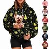 Damska modna bluza z kapturem w kratę z kieszenią na zwierzę, casualowa bluza do noszenia na co dzień