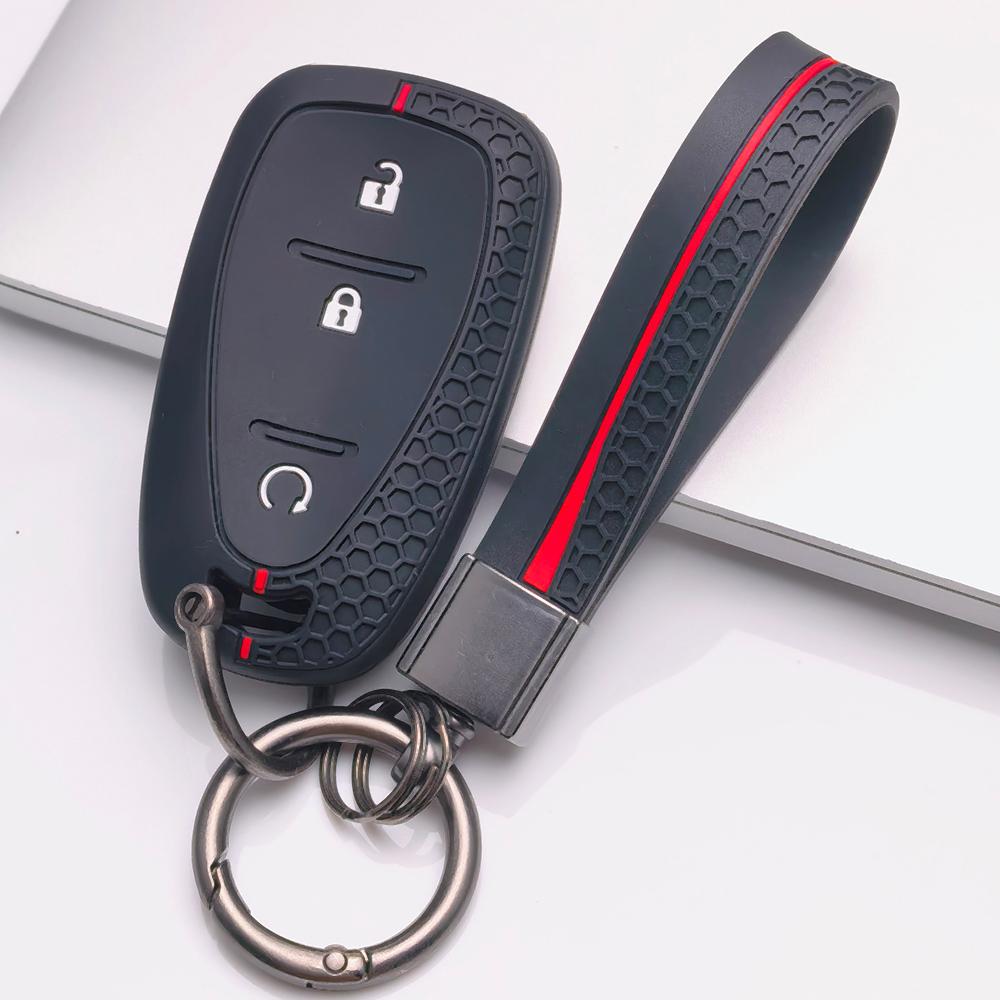 Key Fob Cover for Chevrolet Equinox Malibu XL Cruze Trax Blazer Traverse Sonic with Keychain Anti-Scratch Surface Shockproof Structure
