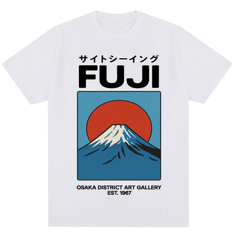 Japanese Style Fuji Osaka T Shirt Men Women Fashion Vintage T-shirts Oversized Cotton Novelty T Shirts Streetwear Gifts