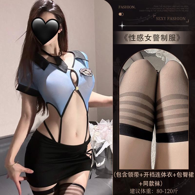 New Sexy Underwear Queen Night Seduction Tight Hip Skirt Night Os Policewoman Suit