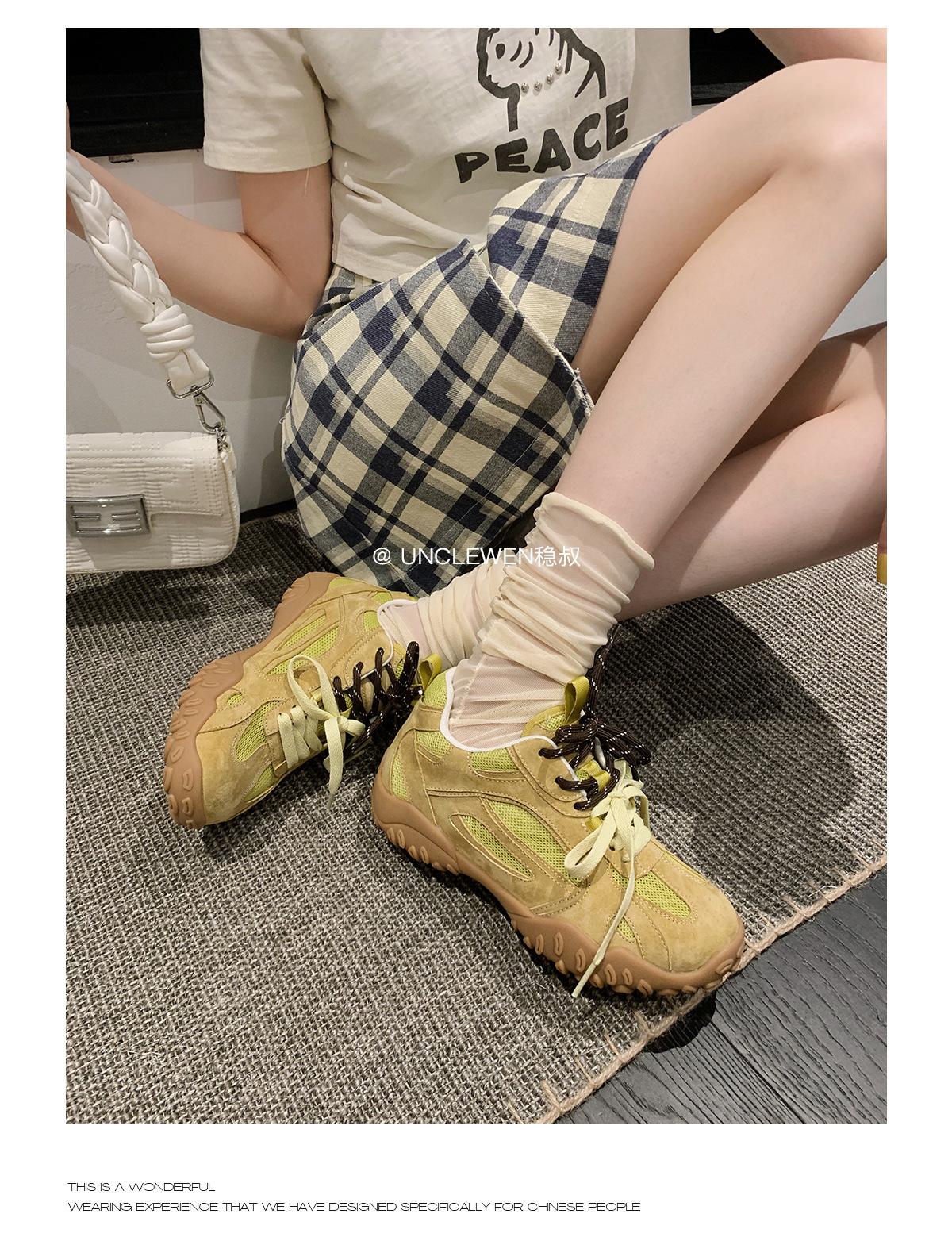 

Cowhide~ inner height increase 6cm German training shoes women s platform versatile casual sports shoes leather breathable pair of shoelaces dad shoes 40