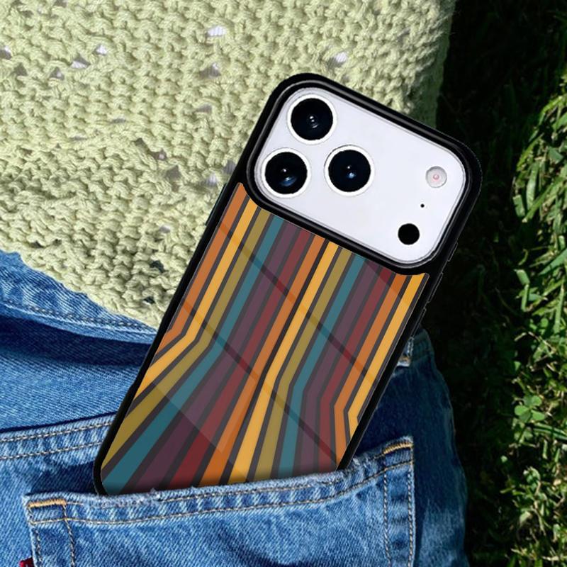 Retro Stripes Aesthetic Vintage Phone Case For iPhone 17 AIR 16 Pro Max 15 14 Pro 11 12 13 Shockproof Silicone Cover