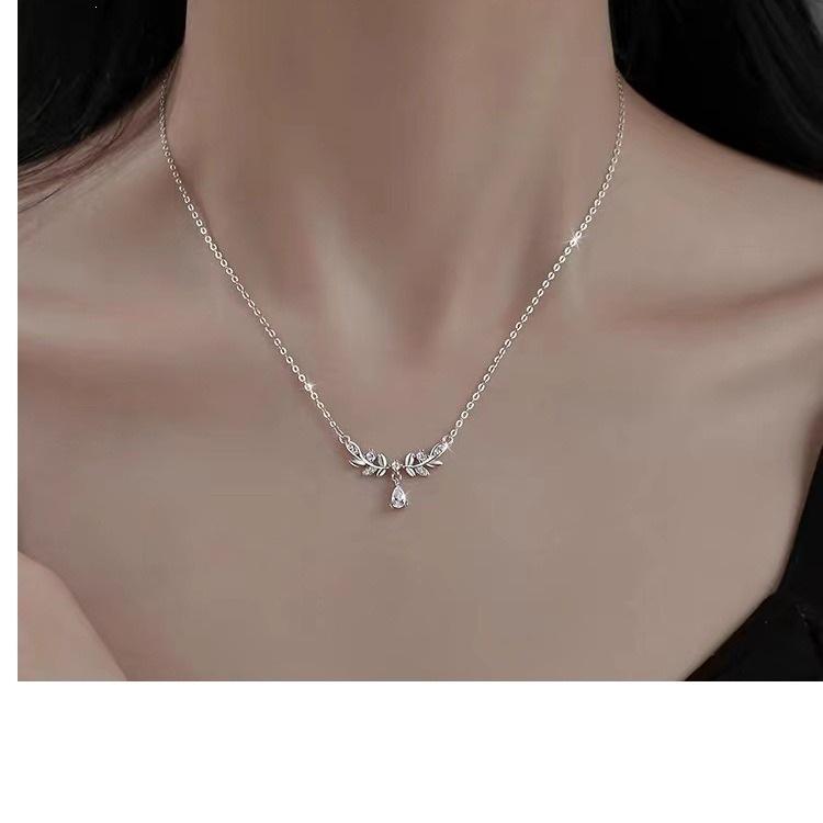 2024 Women's Sterling Silver Wheat Ear Clavicle Necklace - Light Luxury High-End Design