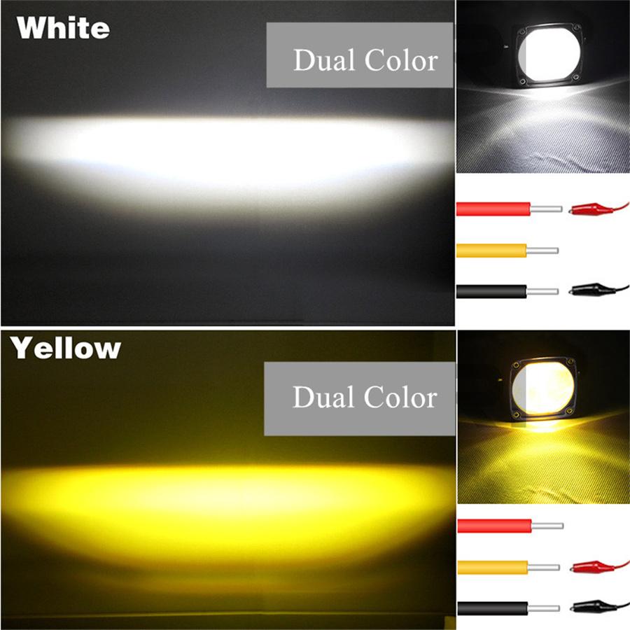 2Pcs 2" Square 20W LED Work Lights Spot Driving Fog Lamp For Car Truck Boat ATV