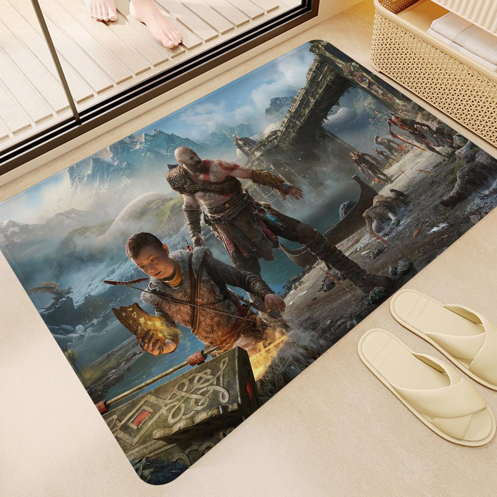 God Of War Video Game Kitchen Mat Cheaper Anti-slip Modern Living Room Balcony Printed Modern Home Decor