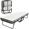 Folding Bed 80x200 Cm Adults Guest Bed Foldable with 10cm Thick Foam with Steel Frame Camp Bed with Wheels Up To 150 Kg Load Capacity Single Bed