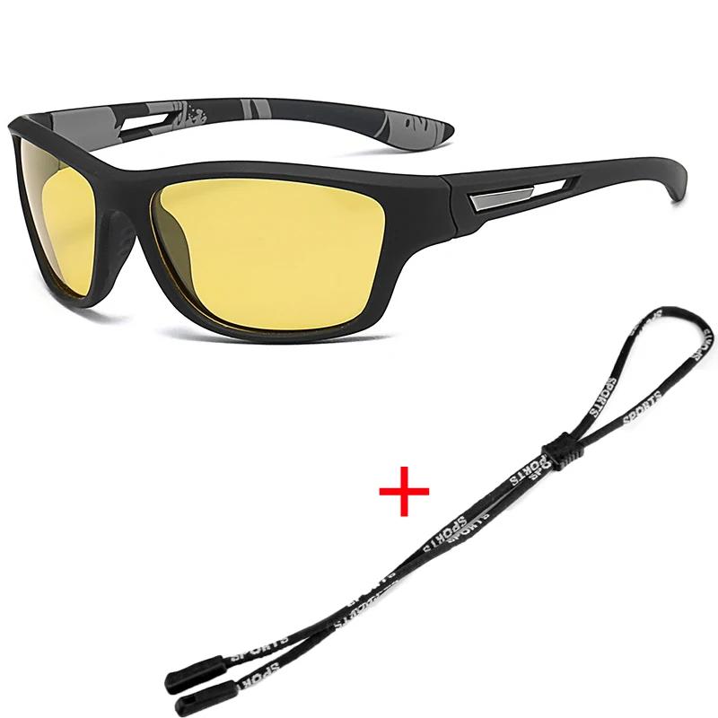 Men's Polarized Sport Sunglasses with Rope Fashion Ultralight Colorful Film Sunglasses Outdor Dust-proof Cycling Sunglasses