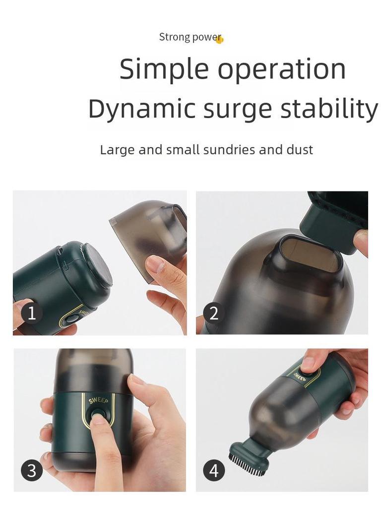 Keledi Wireless High-Power Mini Vacuum Cleaner for Desktop, Office, Home, and Car