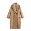 Gabardina larga de lana con botones y doble botonadura, versátil, informal, para otoño e invierno, nueva moda para mujer