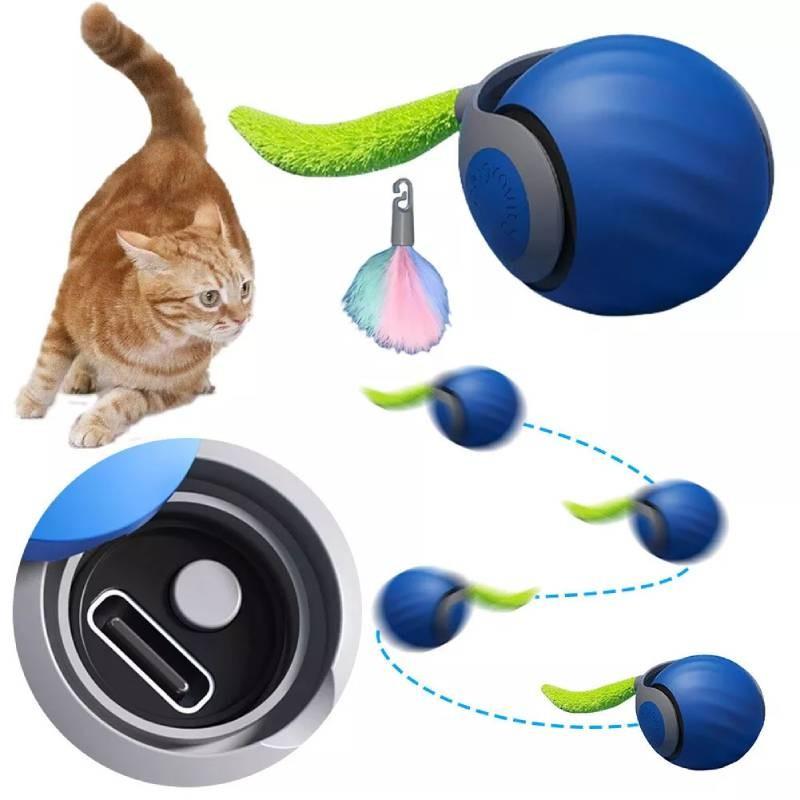 Automatic Rolling Cat Ball Toy For Entertaining Cats With Exciting Motion And Textured Design