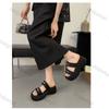 Women Shoes 2025 Summer New Platform Wedge Casual Slippers Women Height Increase Comfortable One Word Beach Sandals