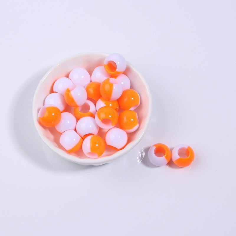 Two-Tone Gradient Plastic Large Hole Beads for Hair and Dreadlock Decoration