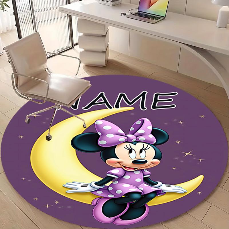 Personalized M-Minnie Round Chair Office Rug - Perfect for Mat, Office Chair & More - Ideal Gift for Birthdays and Holidays