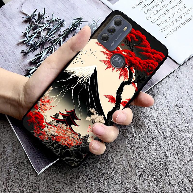 

Чехол для телефона Fuji с пейзажным креплением в японском стиле для Moto E32 E32S E20 E40 E7 Plus Edge 40 30 Ultra Neo 20 lite G13 G9Plus GPure GStylus Moto E7 Plus