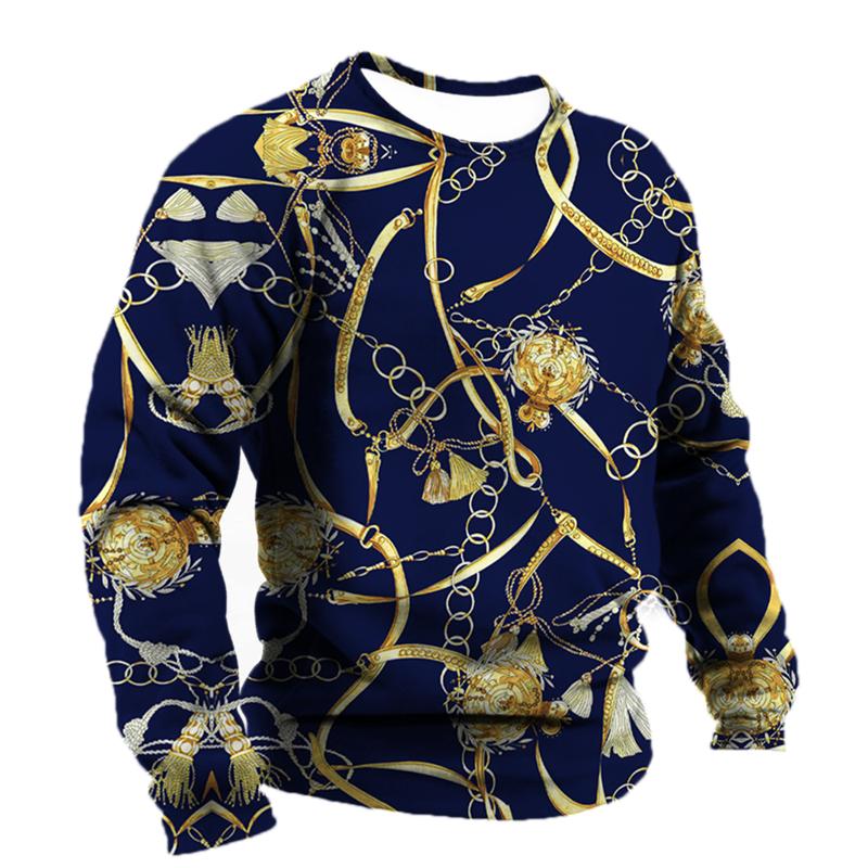 Men's T-shirt Baroque Graphics Fashion Printed T-Shirt Street O-neck Casual Clothes Oversized Top Men's Outdoor T-Shirt Pullover