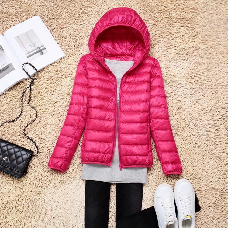 2026 Women's Lightweight Hooded Down Jacket - Ultra-Light Short White Duck Down for Winter