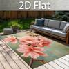Area Carpet Rug Hibiscus Non Slip Flower Washable Impressionist Oil Painting Tropical Floral Summer Balcony Courtyard Decor