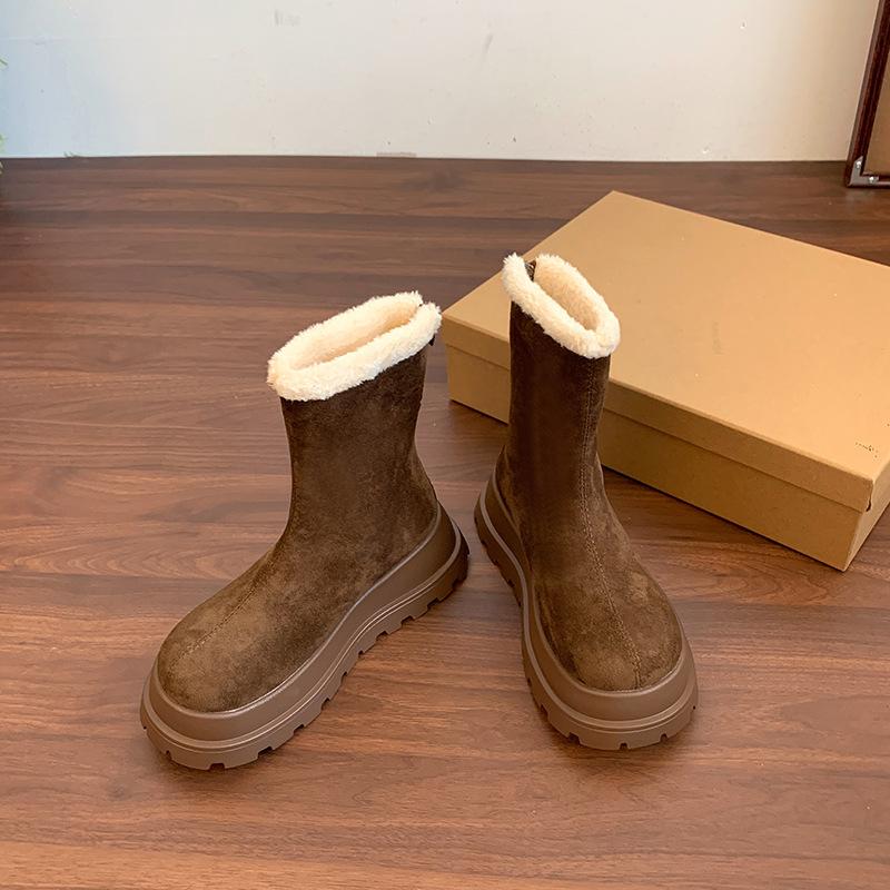 Fashion Retro Commuter Versatile Muffin Platform Boots 2025 Autumn and Winter New Simple Casual Fashion Boots Snow Boots