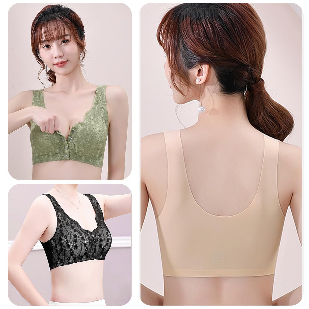 FEISEDY Night Plus Nursing Day and Night Suitable for Women in Their and A8128 Women's Front-Hooked Bra, Wireless, Size, Soft, Comfortable, Bra, Use,