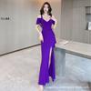 Premium Temperament Evening Dress Sexy Nightclub Dress Female Beauty Split Ends Tight Hip Wrap Long Skirt