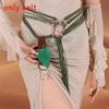 Medieval Renaissance Green Snake Belt With Decorative Buckle For Cosplay And Costume Accessory