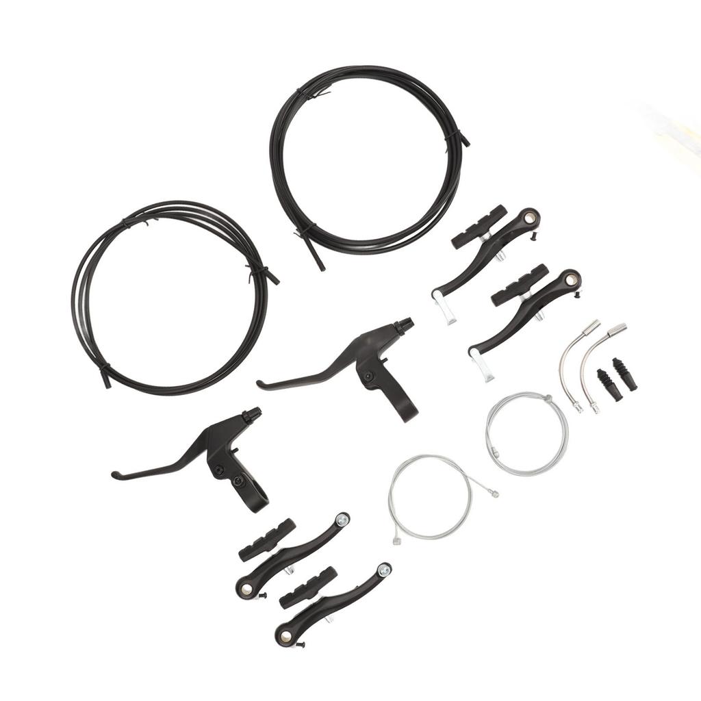 V Type Bike Brake Set with Brake Lever Brake Cable Complete Sensitive Braking Bike Front Rear Brake Kit for Replacement