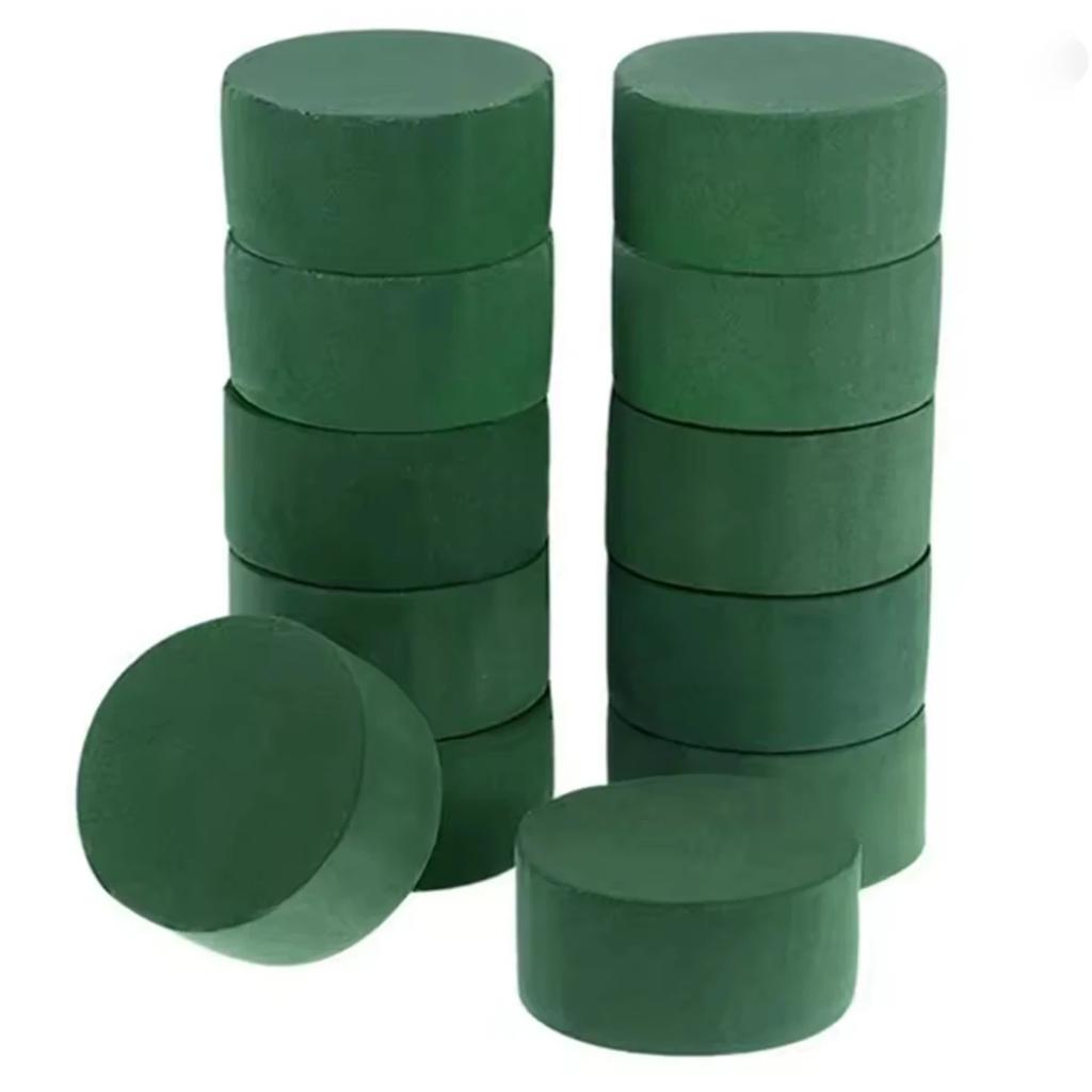 10pcs-Round Floral Foam Blocks Fresh-Keeping Foam Floral Foam Brick DIY Flower Arrangement Kit Green Artificial Flower Mud