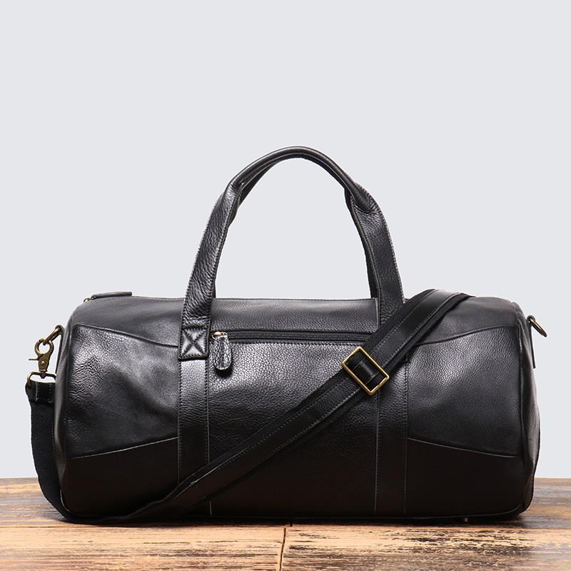 

Men s Leather Hand-held Travel Bag Business Cowhide Luggage Large Capacity Single Shoulder Crossbody чорний