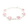 Natural Pink Cat's Eye Gemstone 925 Sterling Silver Handmade Women Gift Bracelet RB-9-33