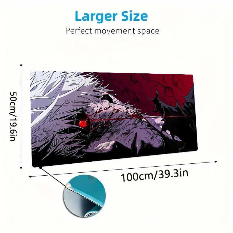 Tokyo Ghoul Mouse Pad, Large Gaming Desk Mat, Non-slip XXL Mousepad for Laptop & Tablet, Mini PC Playmat with Stitched Edges