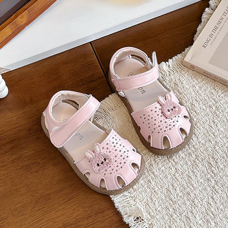 Girls' Non-slip Summer Shoes: 2026 Closed-Toe Sandals, Cartoon Princess Design, Breathable Soft-Soled for Stability