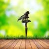 Enchanted Fairy Garden Decor Metal Floral Lawn Stake Outdoor Ornament for Yard Patio Decoration Whimsical Home Garden Art