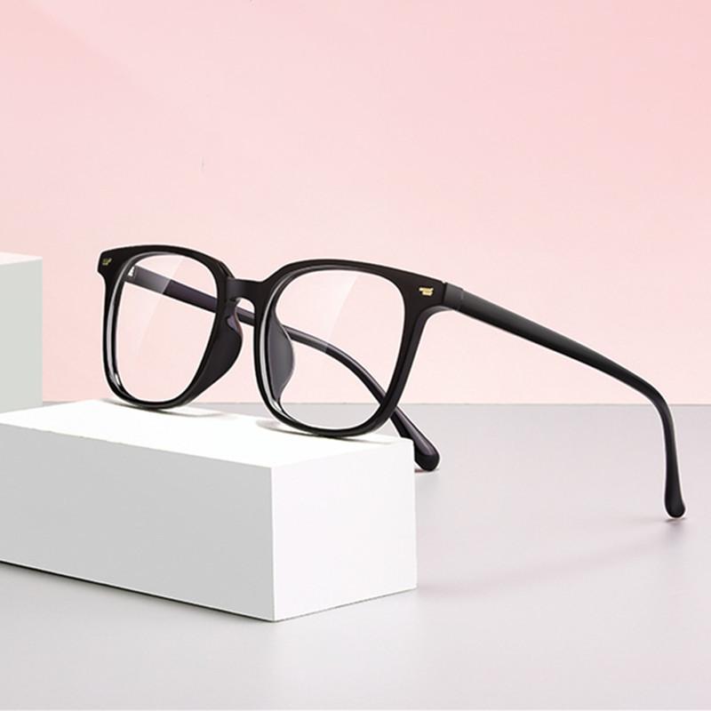 Square Blue Light Blocking Computer Glasses Men Women Reading Prescription Transparent Far Sight Glasses +1 5 +1 75