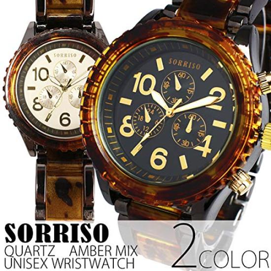 Äkta SORRISO Citizen Miyota Urverk Sköldpaddsmönstrat Falskt Urtavla Klocka Klocka SRHI14-BLK Herr