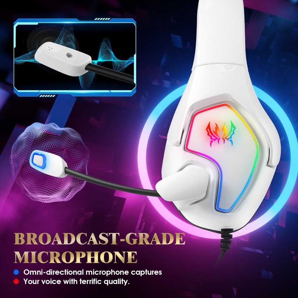 KOTION EACH G3000 For PS4/PS5/PC Gaming Headset RGB Light Wired Headphone with Splitter Cable