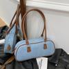 Fashion Commuter Bag Large-capacity Bag Women's Fashionable Color-matching Denim Shoulder Bag Hand Baguette Bag