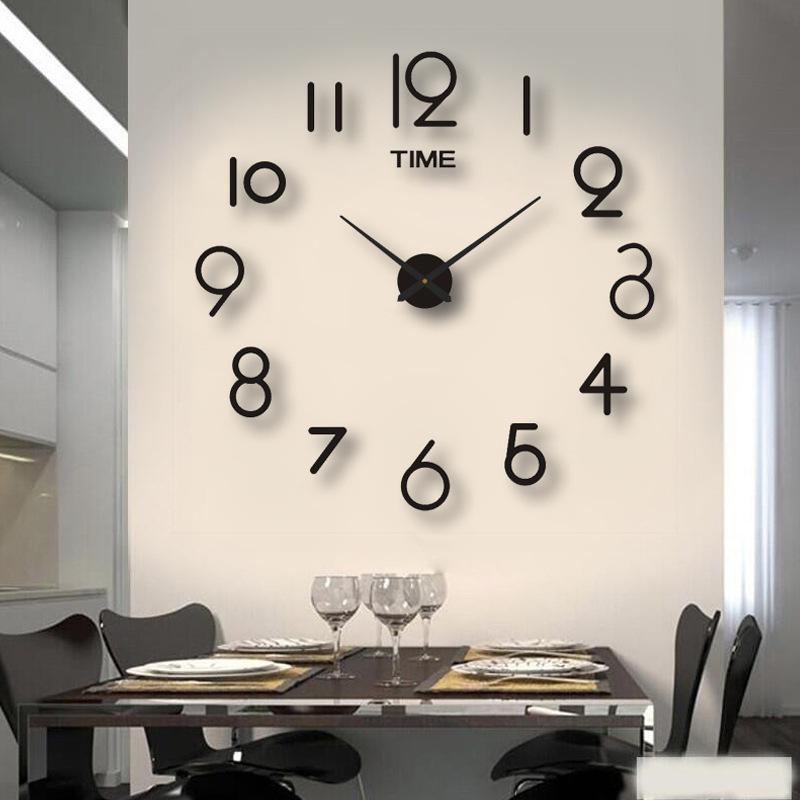 Creative Nordic Simple Acrylic Wall Clock DIY Three-dimensional Silent Digital Clock for Living Room and Bedroom Wall Sticker Clock