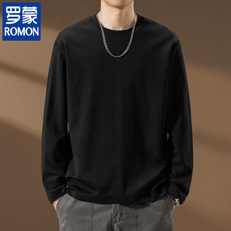 ROMON Men's Long Sleeve Round Neck T-Shirt