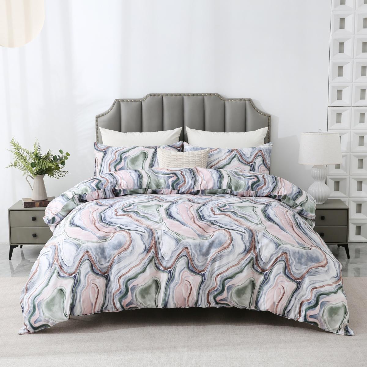 

Sage Green Floral Duvet Cover Sets Queen, 3 Pieces Flower Plum Blossom Printed Bedding Set, Botanical Branch Comforter Covers EU Single(135x200cm)