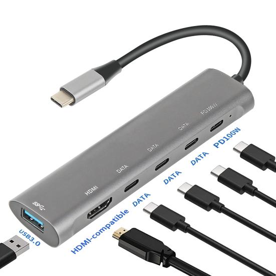 Robustní multifunkční přenosný USB-C splitter Multiportový expandér s vysokorychlostním přenosem Počítačové příslušenství Hub