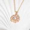 Flower Shape Pendant Necklace for Women Golden Stainless Steel Clavicle Chain Wedding Party Daily Wear Jewelry Accessories