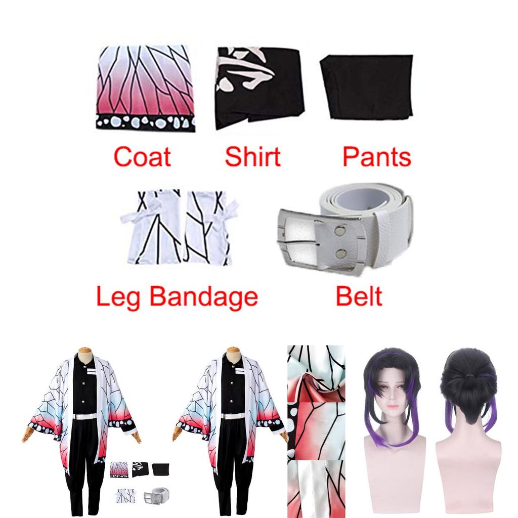 Demon Slayer Kimetsu No Yaiba Kochou Shinobu Cosplay Costume Robes For Enthusiasts