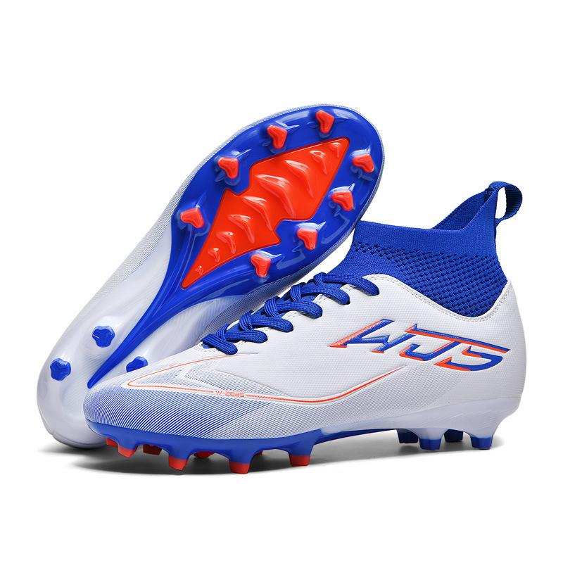 2025 new football shoes, men's and women's high-top youth students, spikes AG artificial grass training shoes