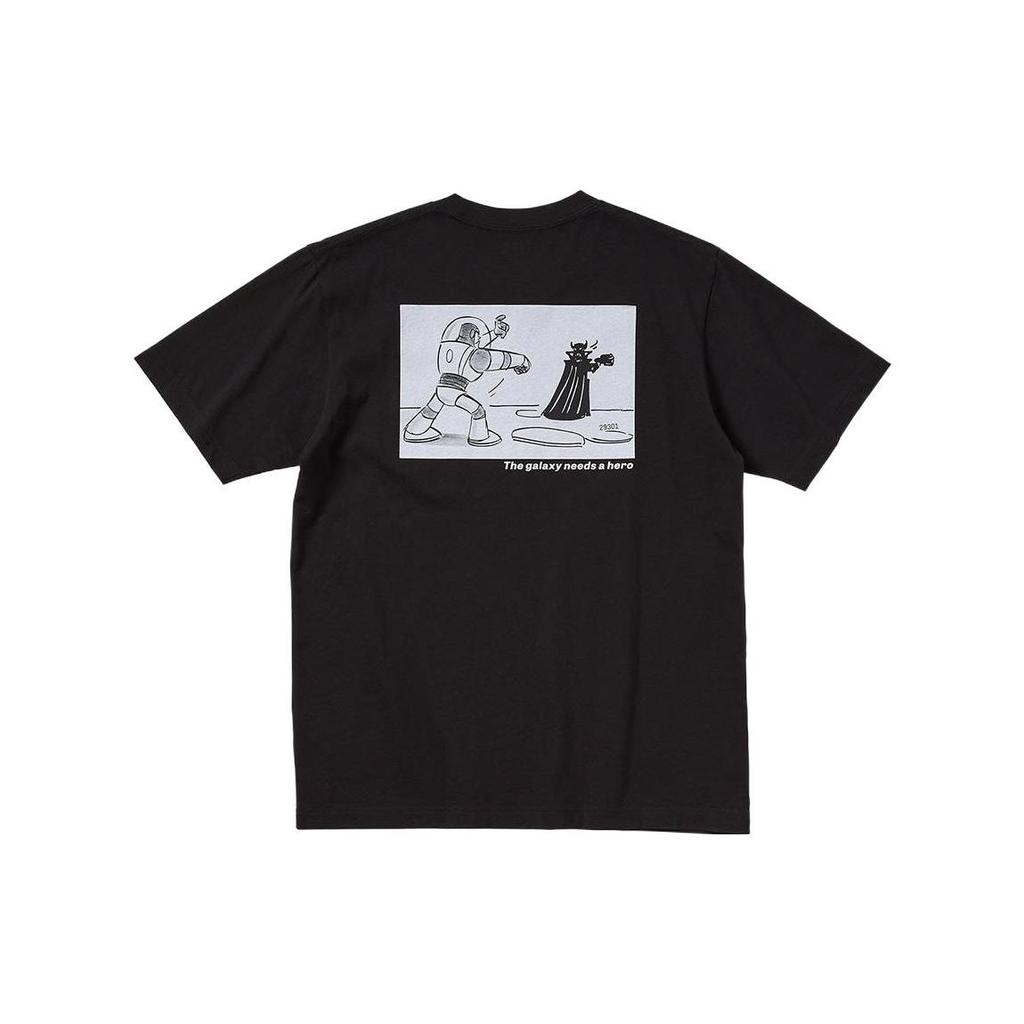 UNIQLO Cartoon Round Neck Printed T-Shirt Men tops Black 451864-09
