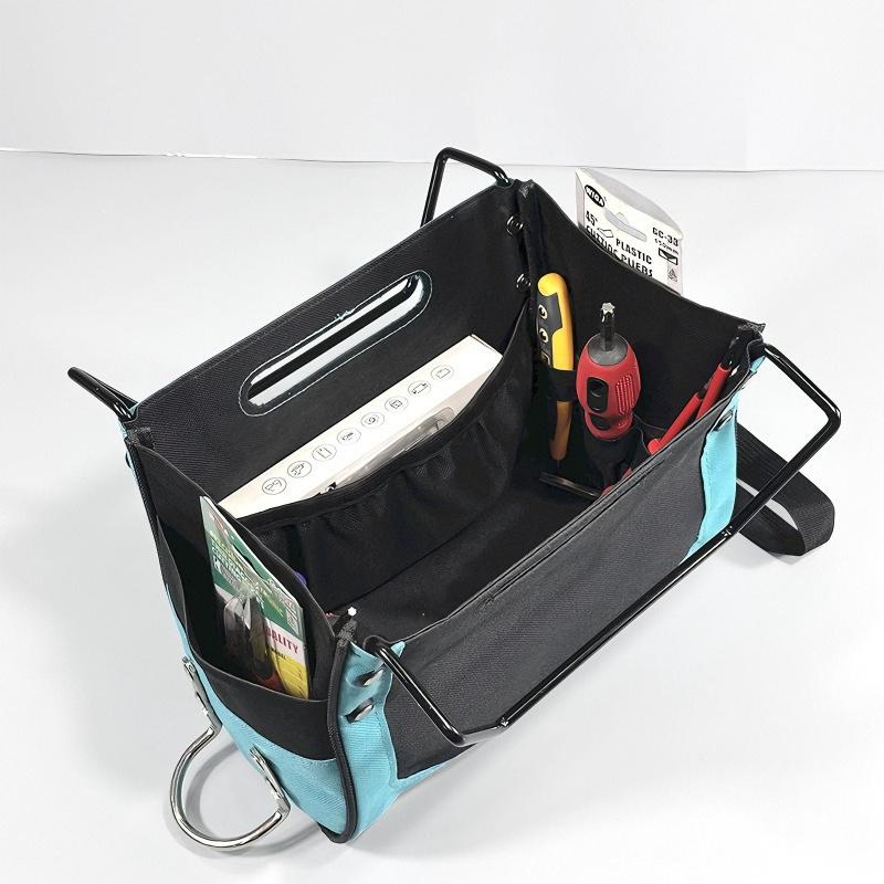 Telescoping Ladder Tool Bag Oxford Cloth with Hanging Hooks and Side Pockets for Electrician Tool Storage Organizador Tela