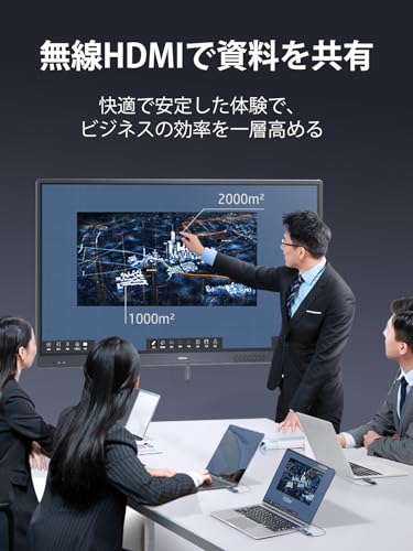 FIGEBNY HDMI Wireless Transmitter/Receiver Set with LED Display [Japan Technical Standards Approved] Low Latency, 30m Transmission Range, Input for PC