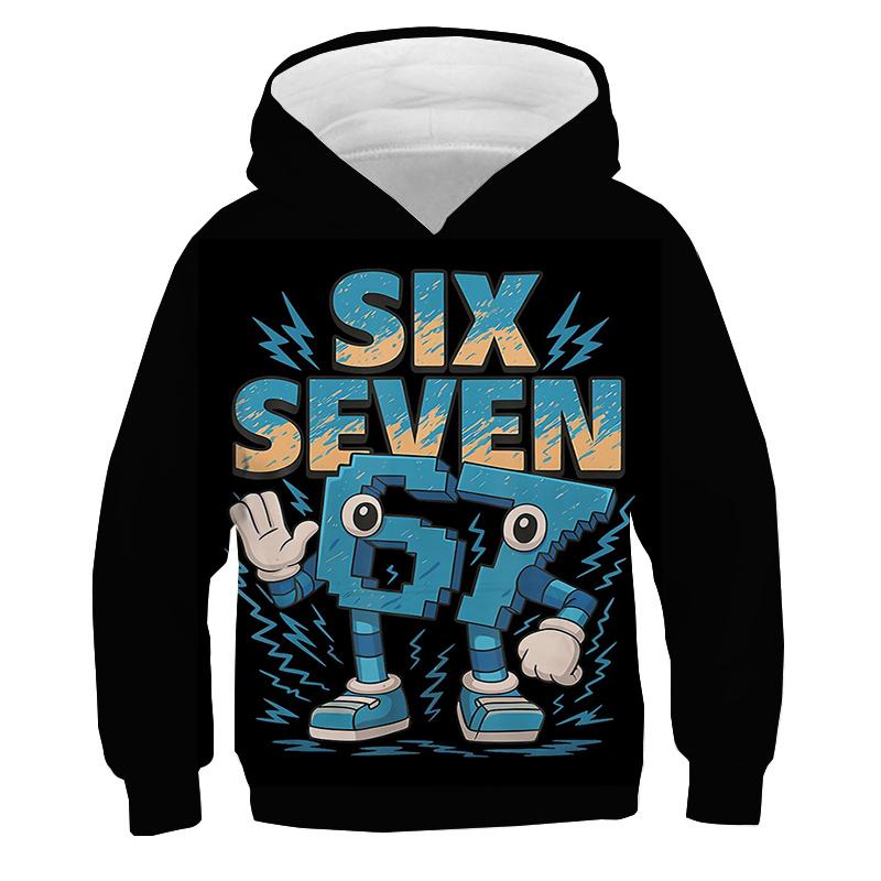 Kids Hoodies Funny Number 67 Print Sweatshirts Boys Girls Tracksuit Six Seven 67 3D Print Long Sleeve Pullover Children Clothes
