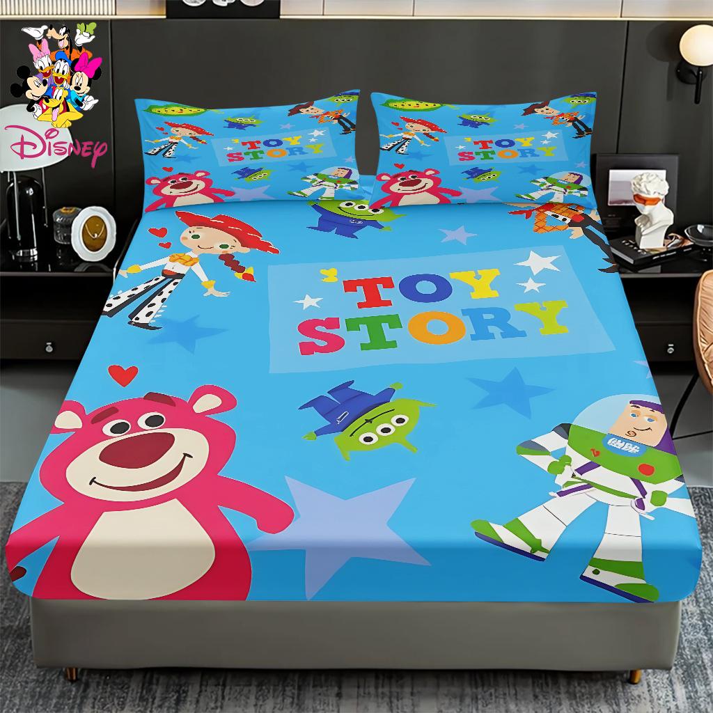 2/3pcs Disney Toy Story Cozy Fitted Sheet Set 100% Polyester Digital Print Festive Bedroom & Dormitory Decoration