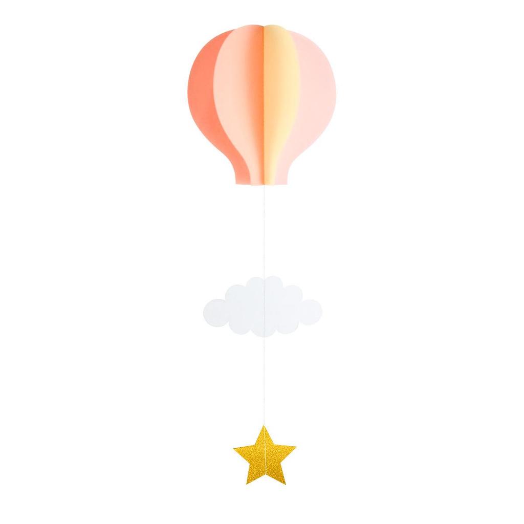 3D Heart & Hot Air Balloon Ornaments for Kindergarten Birthday Party Decor